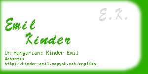 emil kinder business card